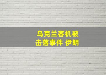 乌克兰客机被击落事件 伊朗